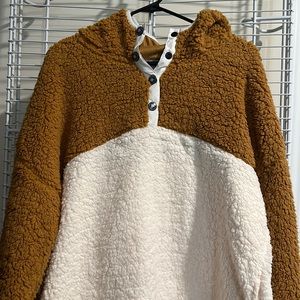 Tan & White Simply Southern Hooded Sherpa